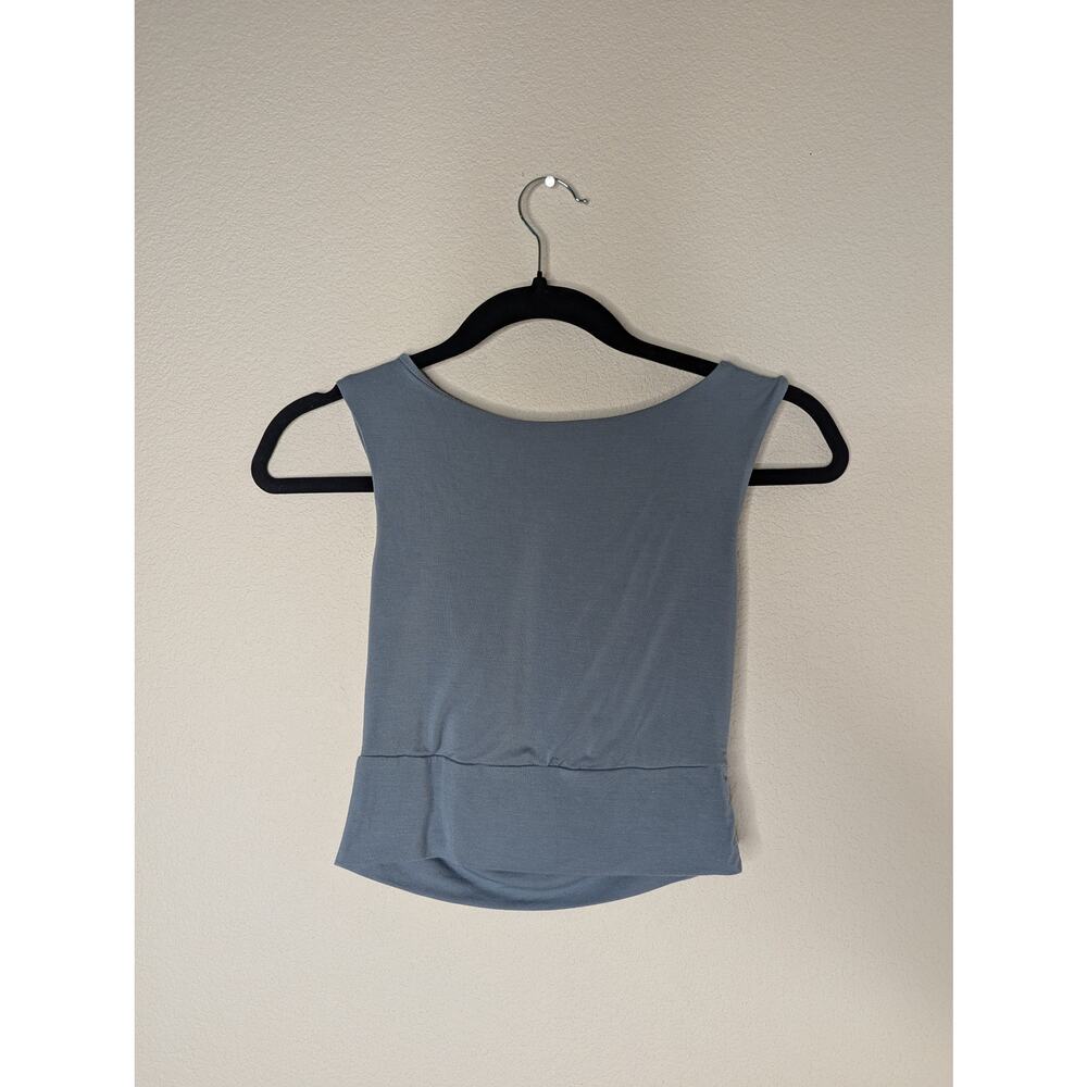 Final Touch Blue Y2K Cropped Basic Tank Soft Luxe S Yoga